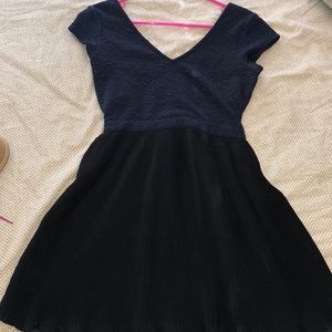 Black& navy textured dress from urban Outfitters